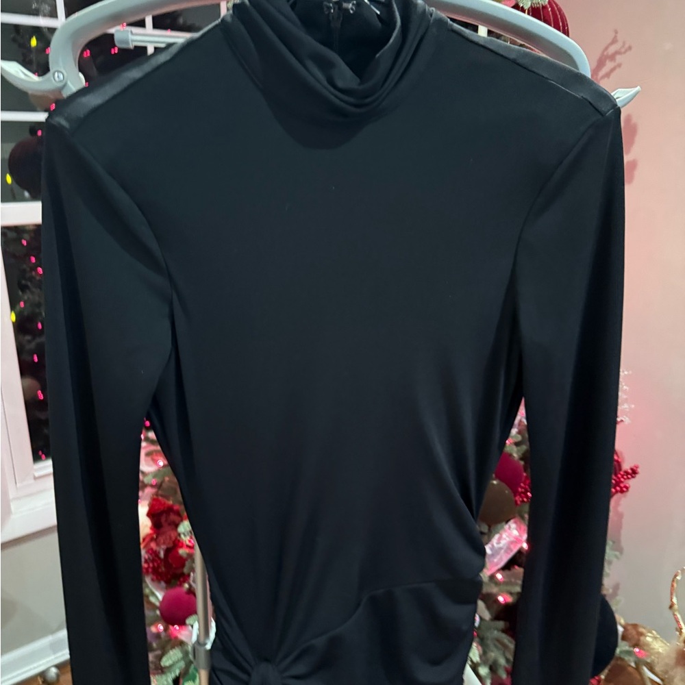 Cinq à Sept Johnson Side Ruched Long Sleeve Jersey Dress - Picture 5 of 6